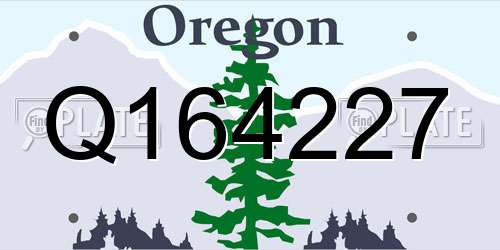 Q164227 Oregon License Plate