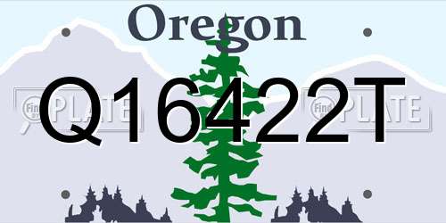 Q16422T Oregon License Plate