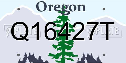 Q16427T Oregon License Plate