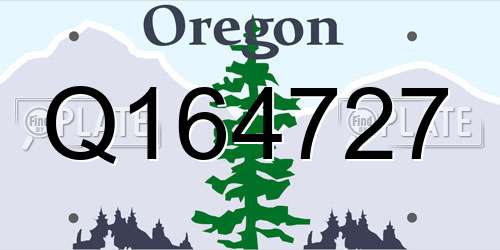 Q164727 Oregon License Plate