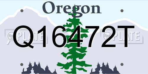 Q16472T Oregon License Plate