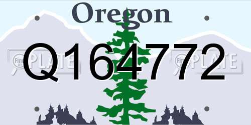 Q164772 Oregon License Plate