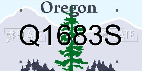 Q1683S Oregon License Plate