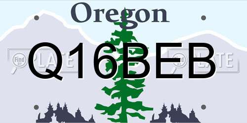 Q16BEB Oregon License Plate