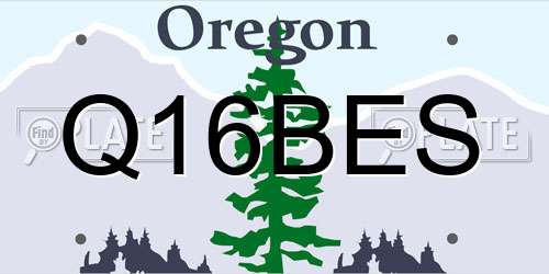 Q16BES Oregon License Plate