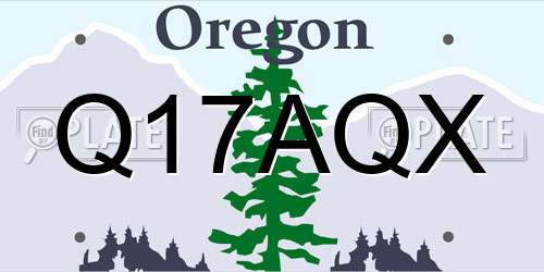 Q17AQX Oregon License Plate