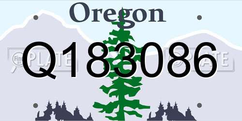 Q183086 Oregon License Plate