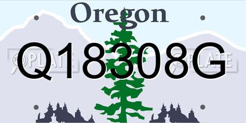Q18308G Oregon License Plate