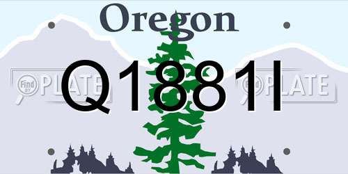 Q1881I Oregon License Plate