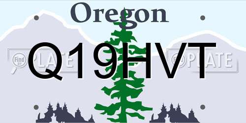 Q19HVT Oregon License Plate