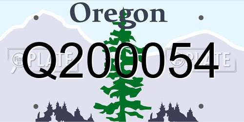 Q200054 Oregon License Plate