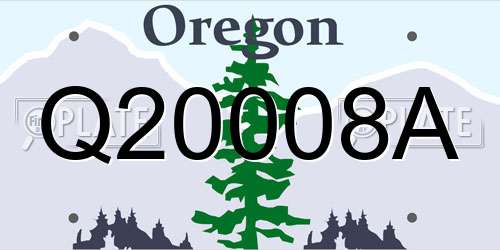 Q20008A Oregon License Plate