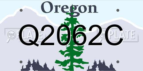 Q2062C Oregon License Plate
