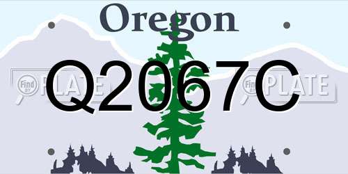 Q2067C Oregon License Plate
