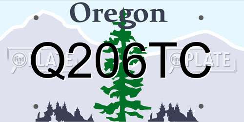 Q206TC Oregon License Plate