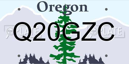 Q20GZC Oregon License Plate