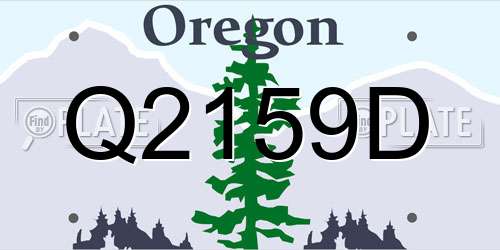 Q2159D Oregon License Plate
