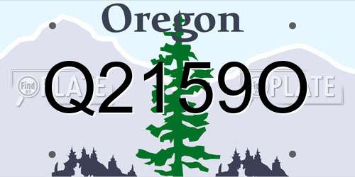 Q2159O Oregon License Plate