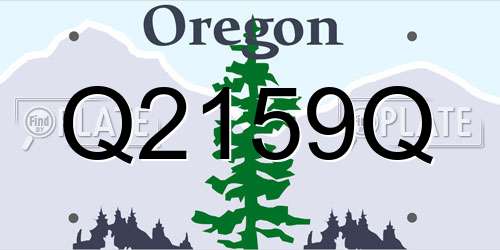 Q2159Q Oregon License Plate