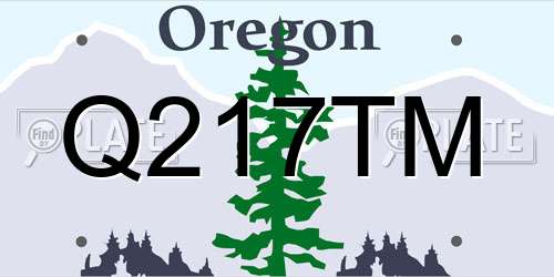 Q217TM Oregon License Plate