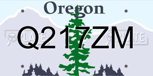 Q217ZM Oregon License Plate