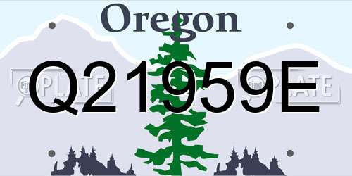 Q21959E Oregon License Plate