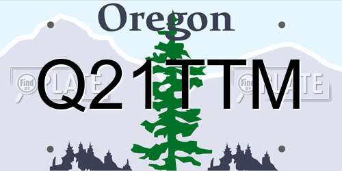 Q21TTM Oregon License Plate