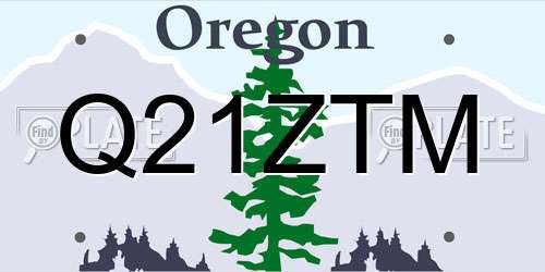 Q21ZTM Oregon License Plate