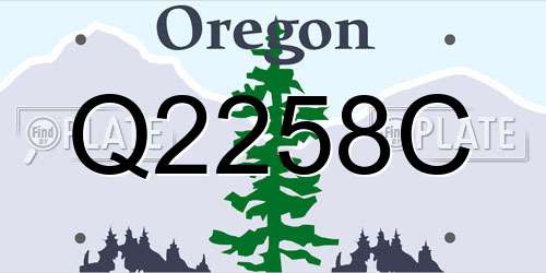 Q2258C Oregon License Plate