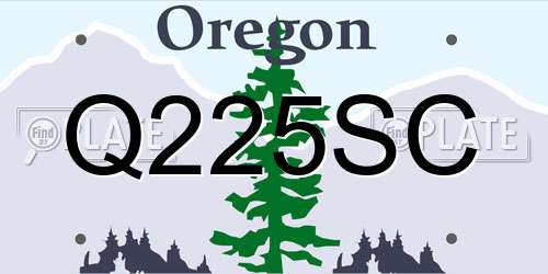 Q225SC Oregon License Plate