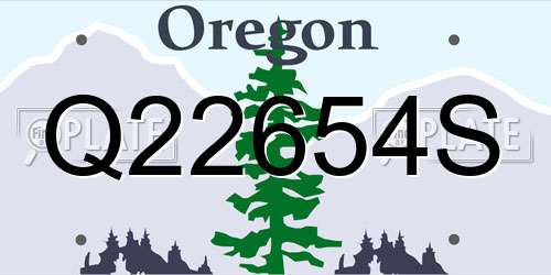 Q22654S Oregon License Plate