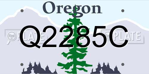 Q2285C Oregon License Plate