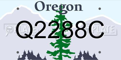 Q2288C Oregon License Plate
