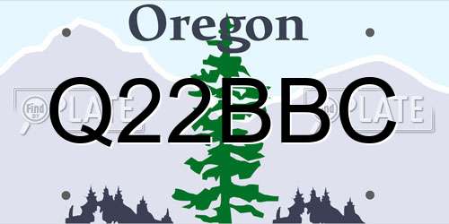 Q22BBC Oregon License Plate