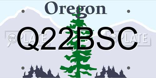 Q22BSC Oregon License Plate