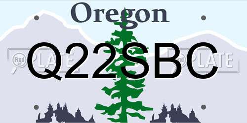 Q22SBC Oregon License Plate