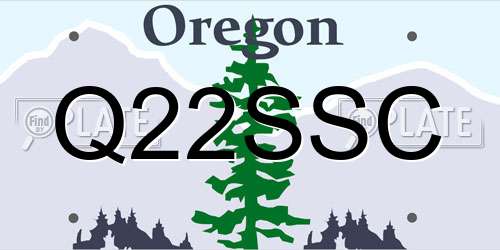 Q22SSC Oregon License Plate