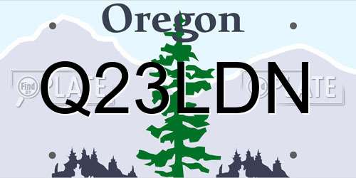 Q23LDN Oregon License Plate