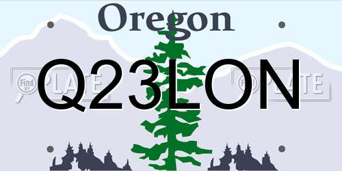 Q23LON Oregon License Plate