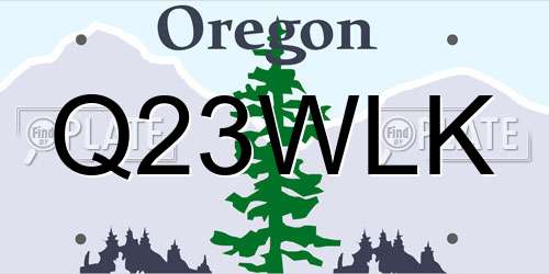 Q23WLK Oregon License Plate