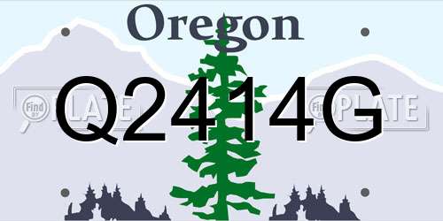 Q2414G Oregon License Plate