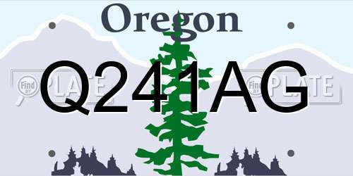 Q241AG Oregon License Plate