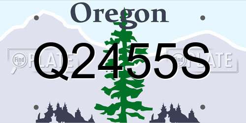 Q2455S Oregon License Plate