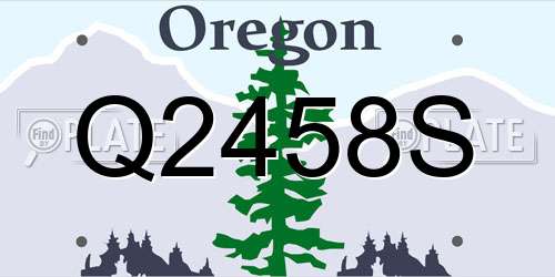 Q2458S Oregon License Plate