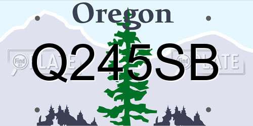 Q245SB Oregon License Plate