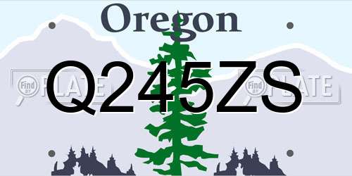 Q245ZS Oregon License Plate