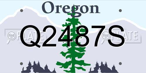 Q2487S Oregon License Plate