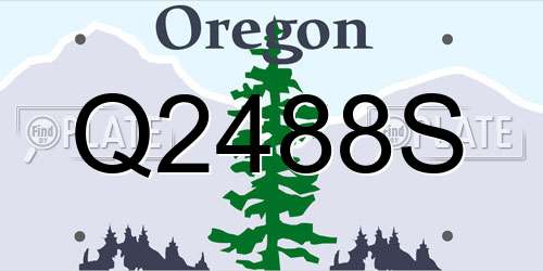 Q2488S Oregon License Plate