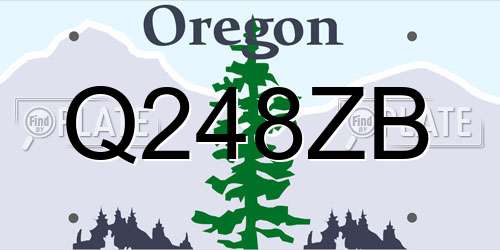 Q248ZB Oregon License Plate