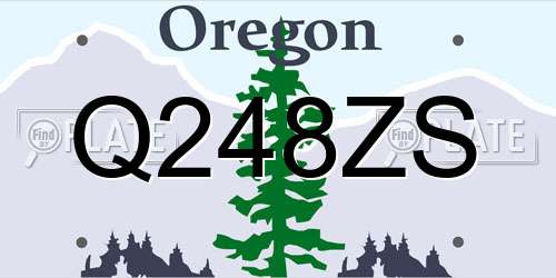 Q248ZS Oregon License Plate
